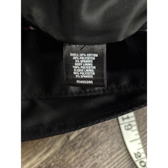 Express Design Studio Black Sateen Moto Jacket Leopard Cuff Belted Biker Size 4 - Picture 5 of 6